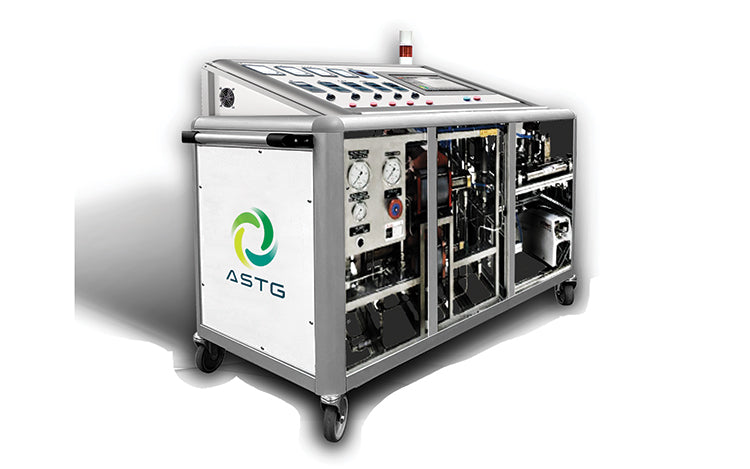 Xenon-Krypton Loading Cart for Satellite Manufacturing on a white background