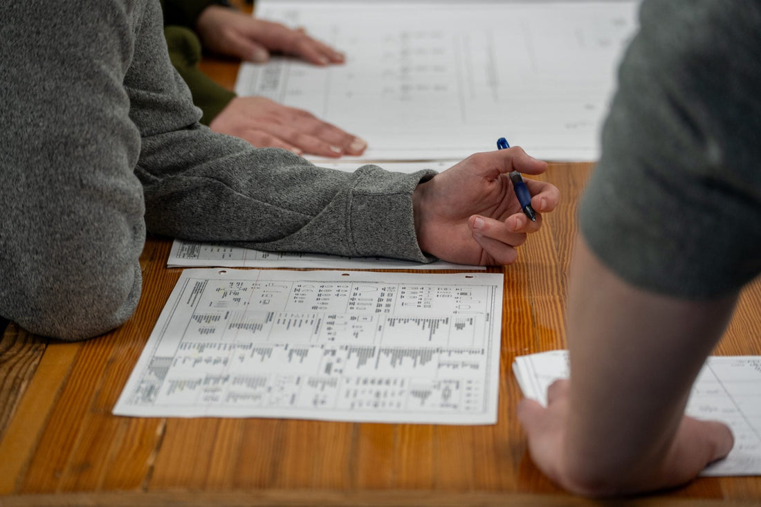 ASTG engineers reviewing mechanical drawings and P&ID schedules at the Newton, New Jersey facility