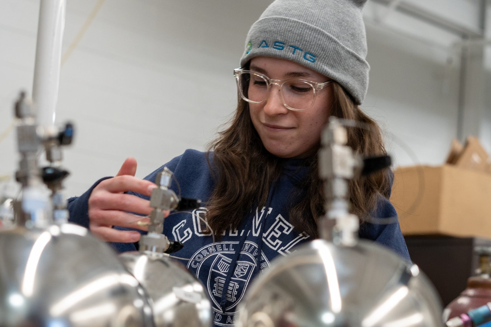 ASTG mechanical assembly technician fitting stainless steel pressure vessels and tubing at the Newton, New Jersey facility